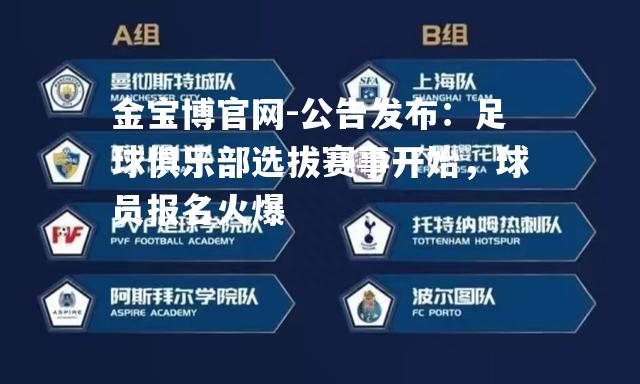 公告发布：足球俱乐部选拔赛事开始，球员报名火爆